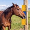 VEVOR Livestock Scratching Brush, 4PCS Goat Scratcher Brush Post with 16 Screws, 16.9"x3.9" Cow Scratcher for Back Itch Relief, Massage Grooming Scratch Tool for Horse Cattle Sheep Pig, Yellow & Blue