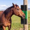 VEVOR Livestock Scratching Brush, 1PC Goat Scratcher Brush Post with 4 Screws, 16.9" x 7.5" Cow Scratcher for Back Itch Relief, Massage Grooming Scratch Tool for Horse Cattle Sheep Pig, Green & Black