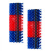 VEVOR Livestock Scratching Brush, 2PCS Goat Scratcher Brush Post with 8 Screws, 16.9" x 7.5" Cow Scratcher for Back Itch Relief, Massage Grooming Scratch Tool for Horse Cattle Sheep Pig, Blue & Red