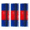 VEVOR Livestock Scratching Brush, 3PCS Goat Scratcher Brush Post with 12 Screws, 16.9" x 7.5" Cow Scratcher for Back Itch Relief, Massage Grooming Scratch Tool for Horse Cattle Sheep Pig, Blue & Red