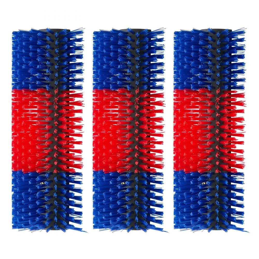 VEVOR Livestock Scratching Brush, 3PCS Goat Scratcher Brush Post with 12 Screws, 16.9" x 7.5" Cow Scratcher for Back Itch Relief, Massage Grooming Scratch Tool for Horse Cattle Sheep Pig, Blue & Red