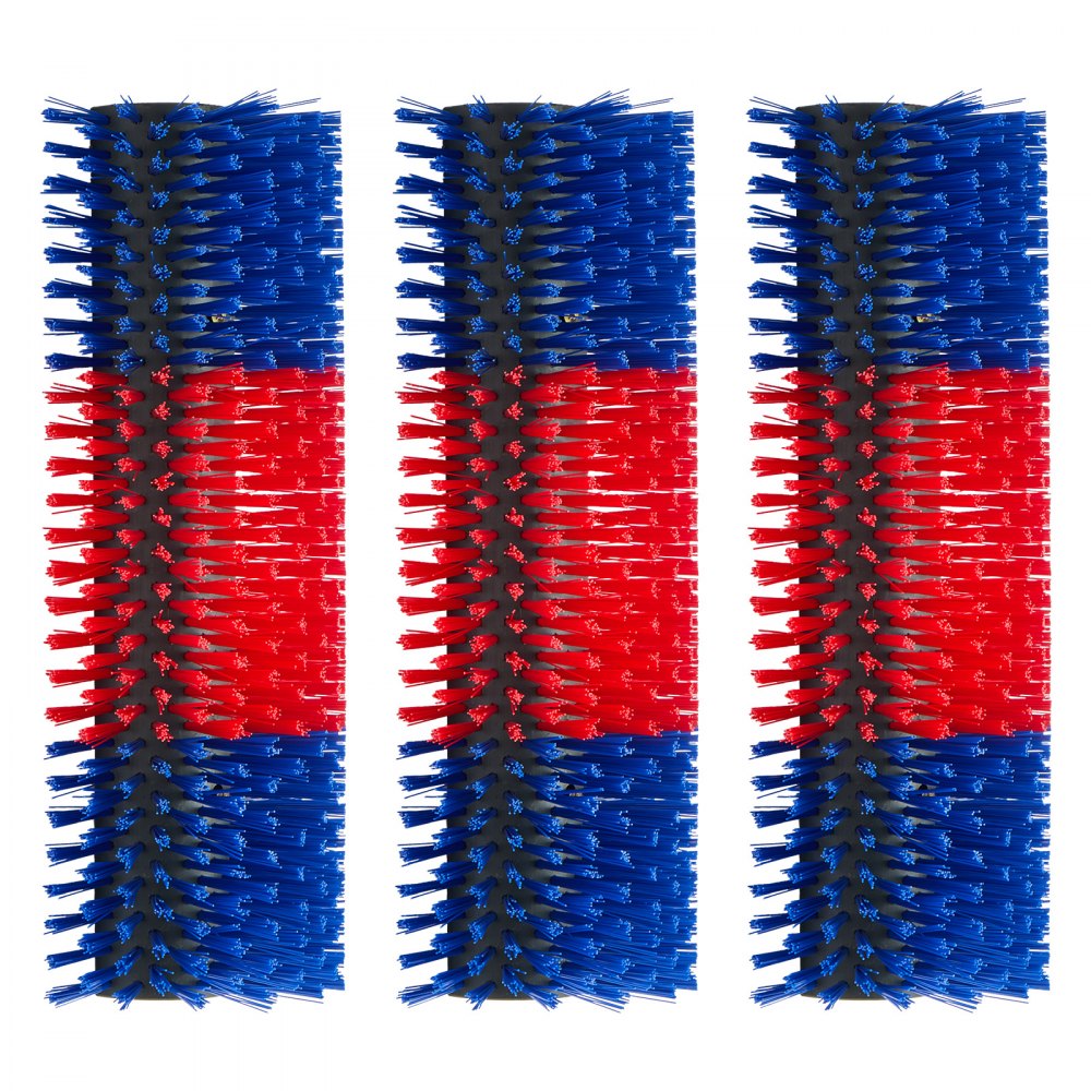 VEVOR Livestock Scratching Brush, 3PCS Goat Scratcher Brush Post with 12 Screws, 16.9" x 7.5" Cow Scratcher for Back Itch Relief, Massage Grooming Scratch Tool for Horse Cattle Sheep Pig, Blue & Red
