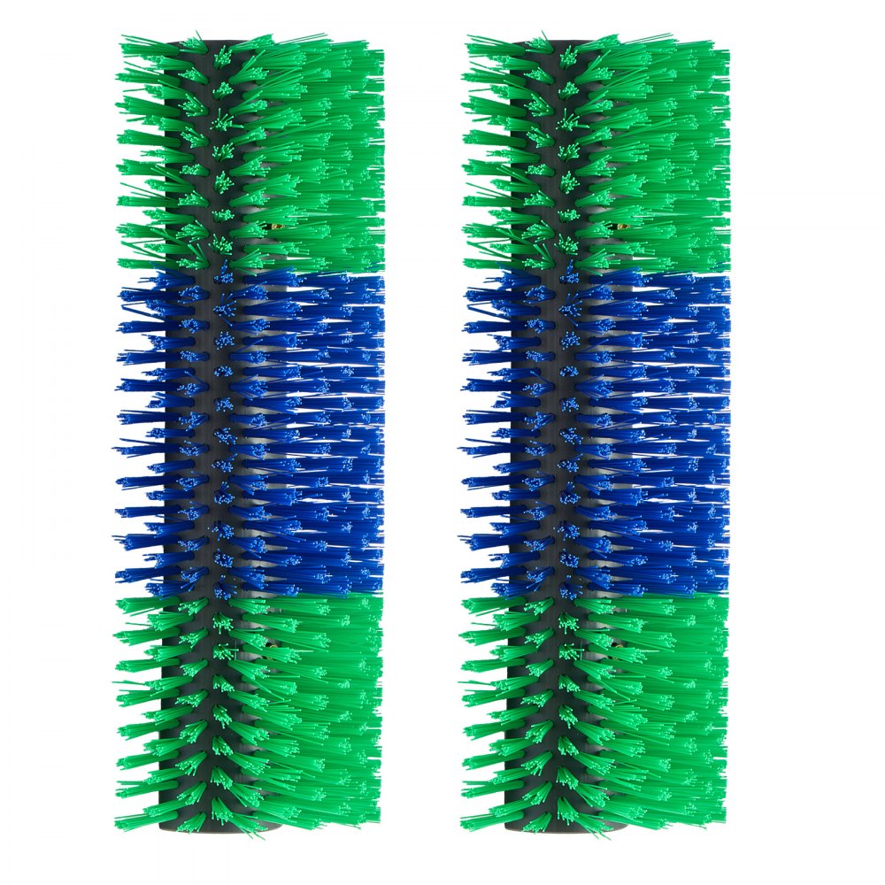 VEVOR Livestock Scratching Brush, 2PCS Goat Scratcher Brush Post with 8 Screws, 16.9" x 7.5" Cow Scratcher for Back Itch Relief, Massage Grooming Scratch Tool for Horse Cattle Sheep Pig, Green & Blue