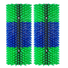 VEVOR Livestock Scratching Brush, 2PCS Goat Scratcher Brush Post with 8 Screws, 16.9" x 7.5" Cow Scratcher for Back Itch Relief, Massage Grooming Scratch Tool for Horse Cattle Sheep Pig, Green & Blue
