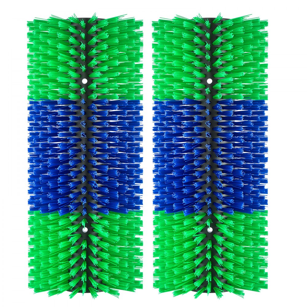 VEVOR Livestock Scratching Brush, 2PCS Goat Scratcher Brush Post with 8 Screws, 16.9" x 7.5" Cow Scratcher for Back Itch Relief, Massage Grooming Scratch Tool for Horse Cattle Sheep Pig, Green & Blue