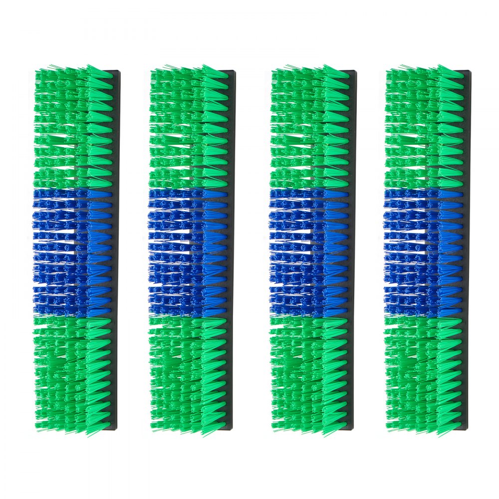 VEVOR Livestock Scratching Brush, 4PCS Goat Scratcher Brush Post with 16 Screws, 16.9" x 3.9" Cow Scratcher for Back Itch Relief, Massage Grooming Scratch Tool for Horse Cattle Sheep Pig, Green & Blue