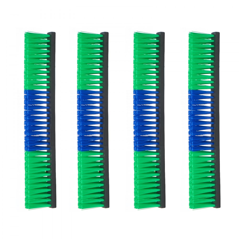 VEVOR Livestock Scratching Brush, 4PCS Goat Scratcher Brush Post with 16 Screws, 16.9" x 3.9" Cow Scratcher for Back Itch Relief, Massage Grooming Scratch Tool for Horse Cattle Sheep Pig, Green & Blue