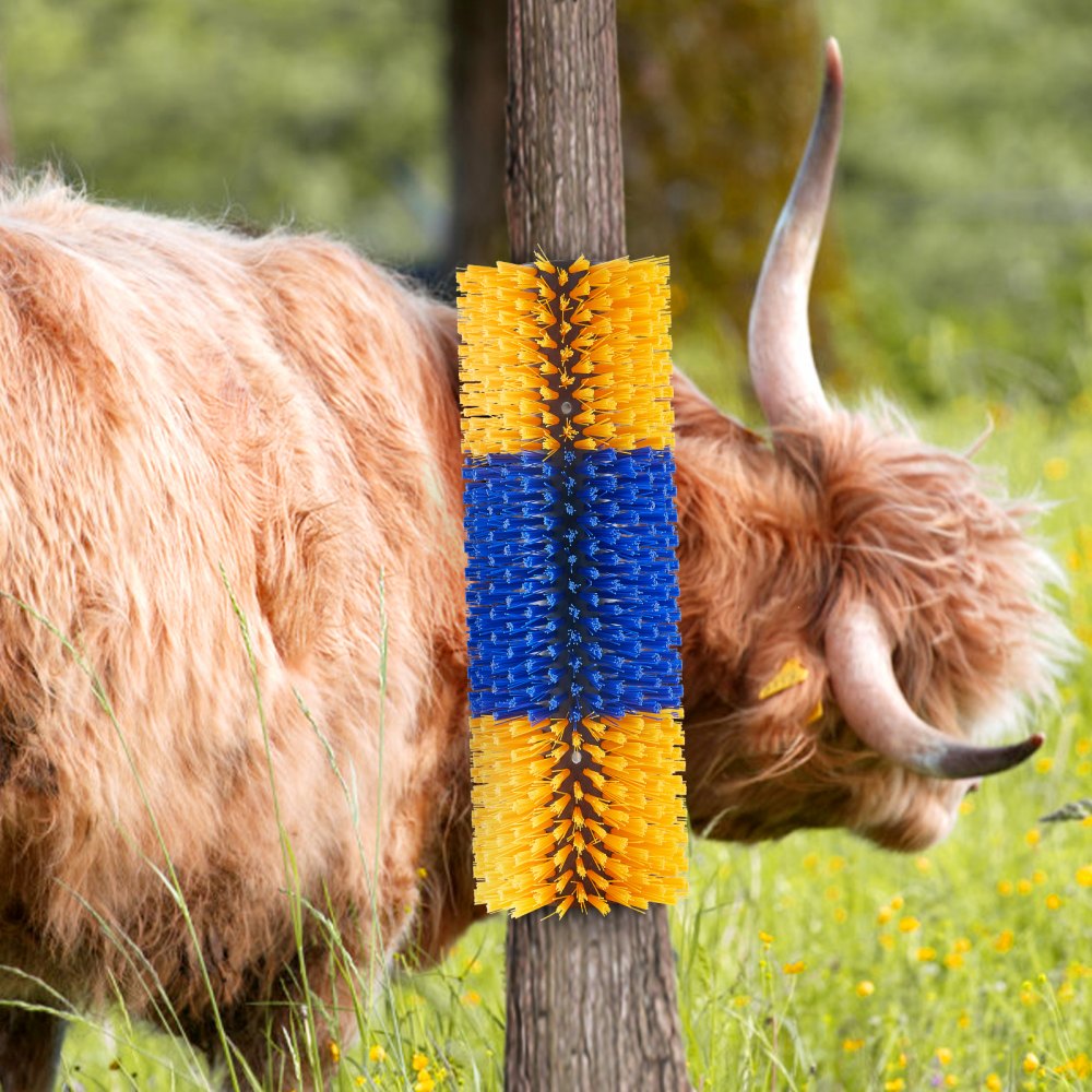 VEVOR Livestock Scratching Brush, Horse Brush with 2 Screws, 17.1 x 7.5 in Cow Scratcher, for Back Itch Relief & Keep Cleaning, Grooming & Scratching Post Brush for Horse, Pig, Cattle Supplies