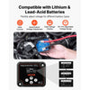 VEVOR Dual Battery Isolator Kit, 12V 140 Amp 20 ft 6AWG, Manual and Automatic VSR Voltage Sensitive Relay with Voltmeter, LCD Screen, Smart Battery Isolator, Compatible with Lithium Batteries, for UTV