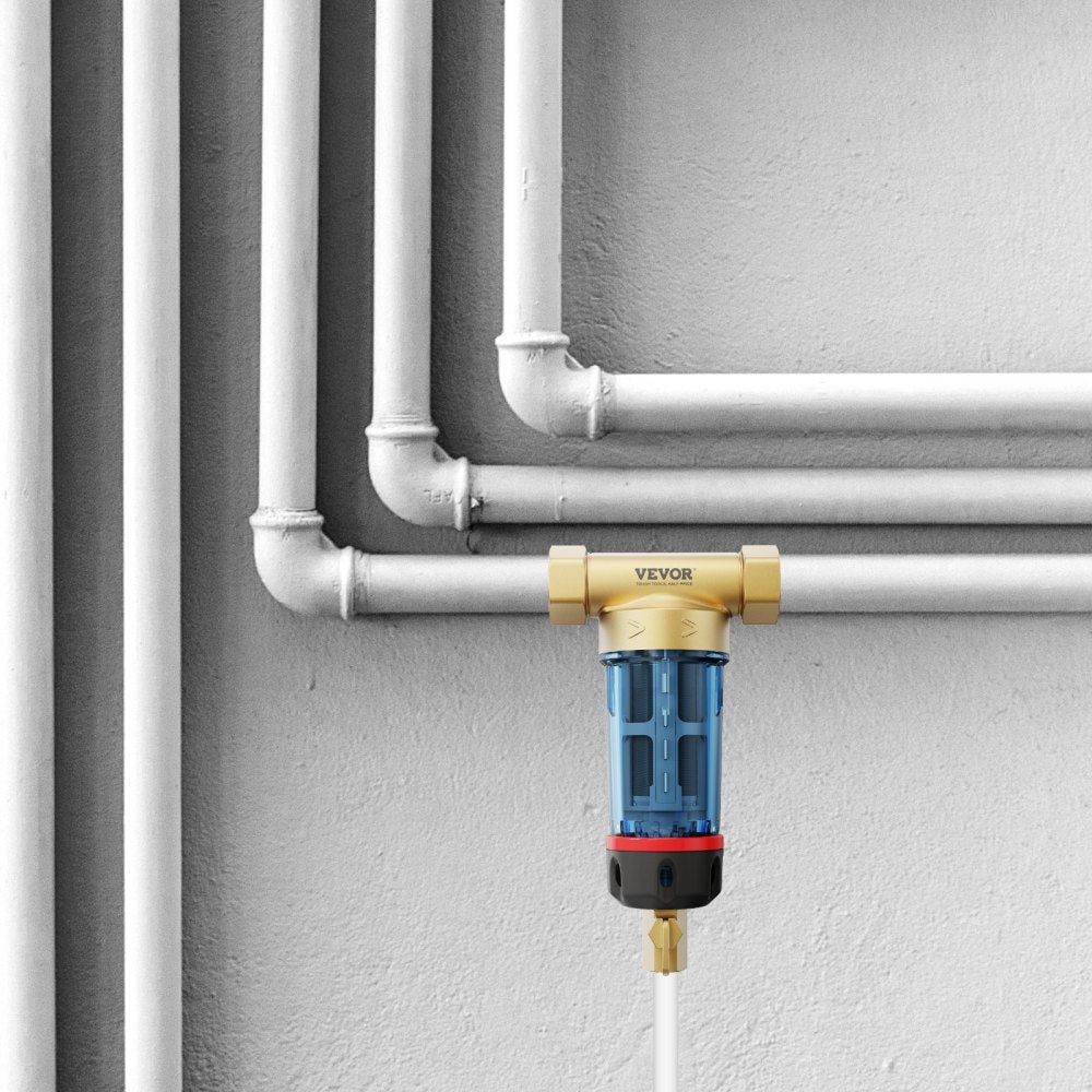 VEVOR Spin Down Filter, 40 Micron Whole House Sediment Filter for Well Water, 3/4" MNPT, 4 T/H High Flow Rate, for Whole House Water Filtration Systems, Well Water Sediment Filter