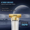 VEVOR Spin Down Filter, 40 Micron Whole House Sediment Filter for Well Water, 3/4" FNPT + 1" MNPT, 4 T/H High Flow Rate, for Whole House Water Filtration Systems, Well Water Sediment Filter