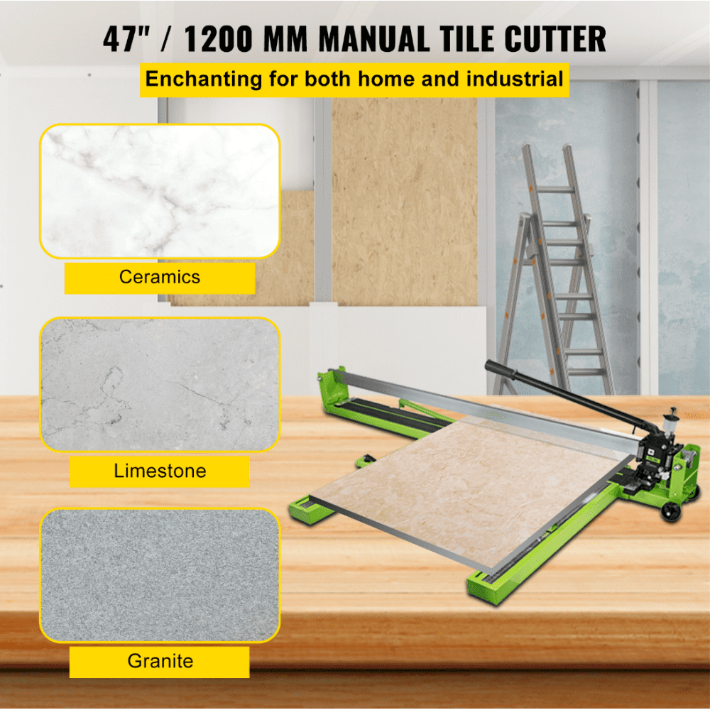 VEVOR Tile Cutter 47 Inch, Manual Tile Cutter All-Steel Frame,Tile Cutting Machine with Laser Guide and Bonus Spare Cutter,Tile Cutter Hand Tool for Precision Cutting Porcelain Ceramic Floor Tiles