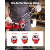 VEVOR Ratchet Pipe Threader Kit with 3 Dies, 1/2" BSPT, 3/4" BSPT, 1" BSPT Manual Ratcheting Pipe Threading Tool, Portable Pipes Threader Set with Toolbox for Plumbing Installation & Repair