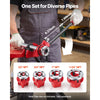 VEVOR Ratchet Pipe Threader Kit with 4 Dies, 1/2" NPT, 3/4" NPT, 1" NPT, 1-1/4" NPT Manual Ratcheting Pipe Threading Tool, Portable Pipes Threader Set with Toolbox for Plumbing Installation & Repair