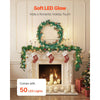 VEVOR Christmas Garland, 9-Ft Artificial Christmas Garland with Light String, Faux Greenery Decoration with Berry Clusters, Pine Needles, Pine Cones, Realistic Xmas Collection for Mantel & Fireplace