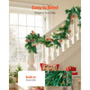 VEVOR Christmas Garland, 9-Ft Artificial Christmas Garland with Light String, Faux Greenery Decoration with Berry Clusters, Pine Needles, Pine Cones, Realistic Xmas Collection for Mantel & Fireplace