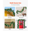 VEVOR Christmas Garland, 9-Ft Artificial Christmas Garland with Light String, Faux Greenery Decoration with Berry Clusters, Pine Needles, Pine Cones, Realistic Xmas Collection for Mantel & Fireplace