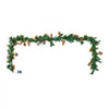 VEVOR Christmas Garland, 9-Ft Artificial Christmas Garland with Light String, Faux Greenery Decoration with Berry Clusters, Pine Needles, Pine Cones, Realistic Xmas Collection for Mantel & Fireplace