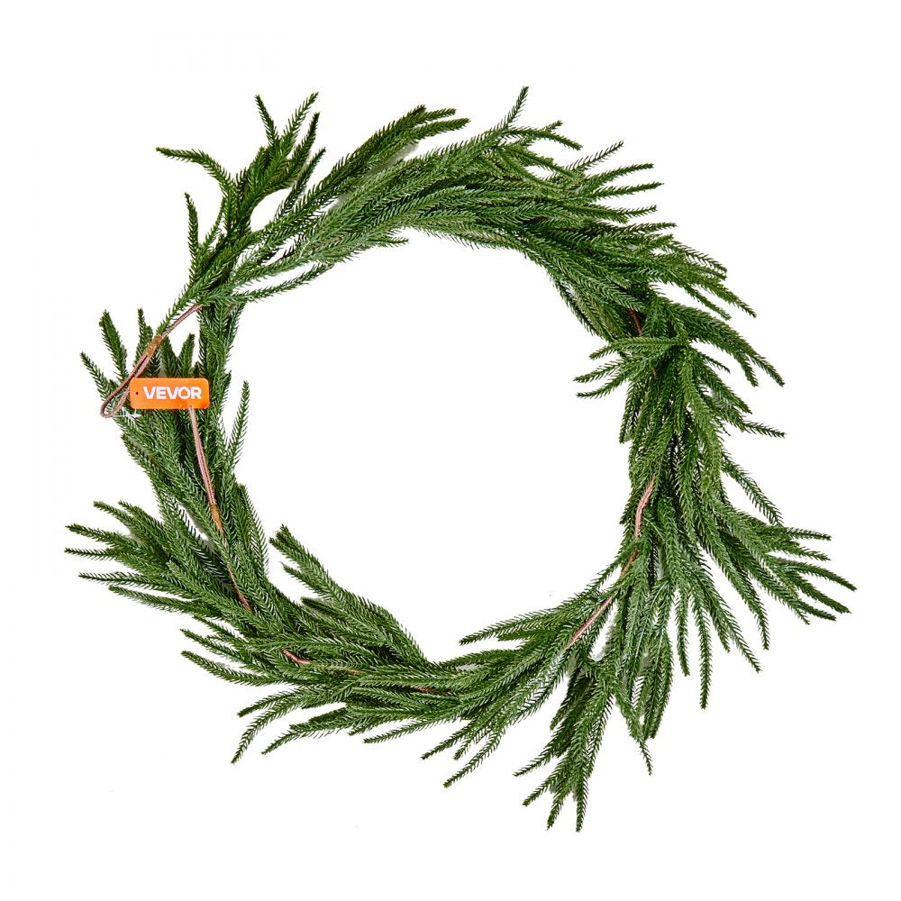 VEVOR Christmas Garland, 5-FT Realistic Norfolk Pine Garland, Evergreen Real Touch Artificial Faux Greenery Garlands, for Holiday Indoor Outdoor Xmas Decoration on Table, Mantel, and Fireplace