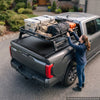 VEVOR Retractable Tonneau Cover 5.5FT Hard Truck Bed Cover Manual Retract, Compatible with 2022-2026 Toyota Tundra Crew Cab with Deck Rail System 5.5FT Bed (66.7"), Waterproof Aluminum, Lock for Trips