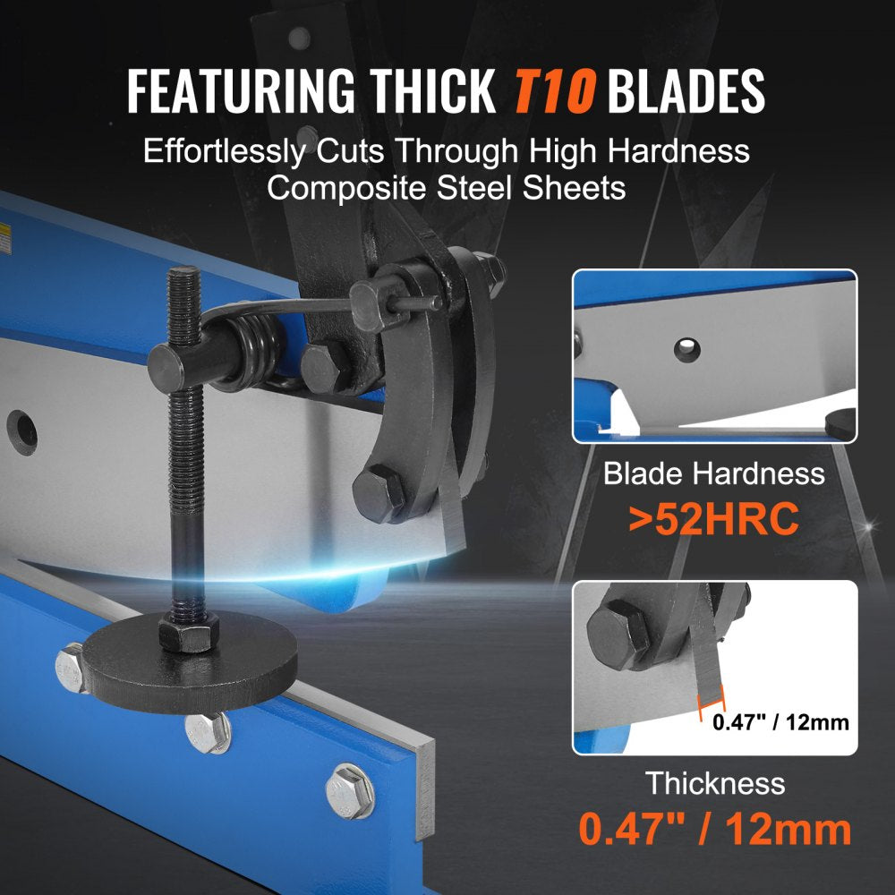VEVOR 5" Manual Hand Plate Shear for Metal Sheet Processing, HS-5 Benchtop Cutter with Q235 Material, for Crafts Thick Steel Crafting, Heavy Duty Roll Press Machine for Builders, DIY Enthusiasts