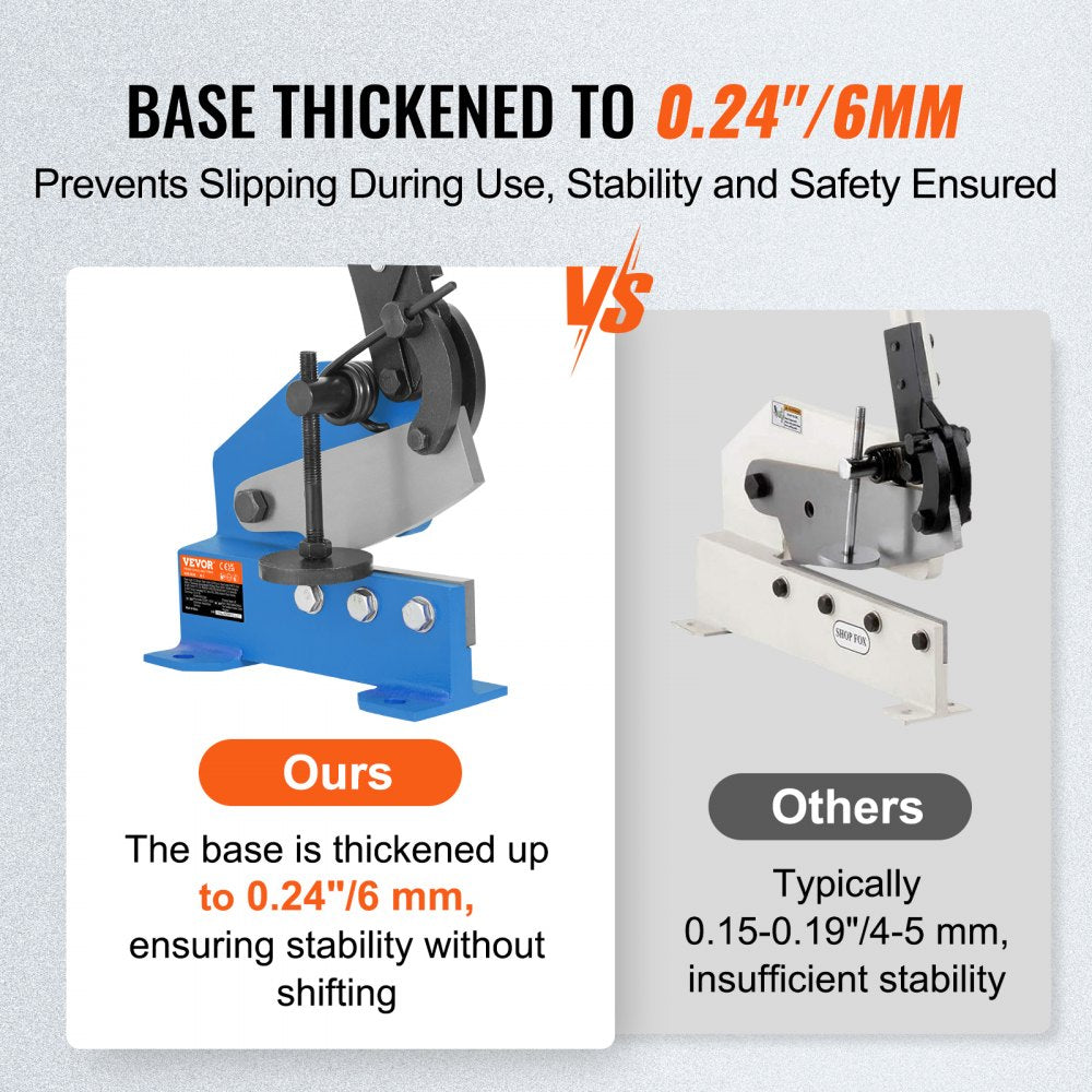 VEVOR 5" Manual Hand Plate Shear for Metal Sheet Processing, HS-5 Benchtop Cutter with Q235 Material, for Crafts Thick Steel Crafting, Heavy Duty Roll Press Machine for Builders, DIY Enthusiasts