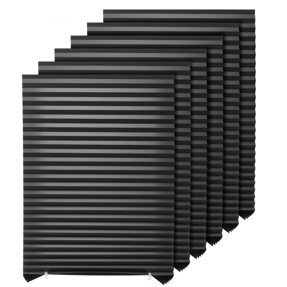 VEVOR Paper Blinds, 6 Pack, 36 in x 72 in, Temporary Blackout Pleated Paper Shades, No Tools No Drilling, Pleated Blinds with Adhesive, Easy to Cut and install, for Indoor Windows, Kitchen, Bedroom