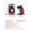 VEVOR Drain Cleaner Machine 50 FT x 1/2 Inch, Sewer Snake Auger Manual Feed with 4 Cutters & Air-activated Foot Switch for 2" to 6" Pipes