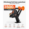 VEVOR Boat Trailer Winch Stand with Roller, 3500 lbs, 20ft Orange Polyester Strap, Boat Winch Mount, for 2-3 Inches W x 3-4 Inches H Trailer Tongue, Fit for Jet Ski, Sailboat, Speedboat