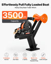 VEVOR Boat Trailer Winch Stand with Roller, 3500 lbs, 20ft Orange Polyester Strap, Boat Winch Mount, for 2-3 Inches W x 3-4 Inches H Trailer Tongue, Fit for Jet Ski, Sailboat, Speedboat