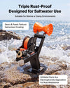 VEVOR Boat Trailer Winch Stand with Roller, 3500 lbs, 20ft Orange Polyester Strap, Boat Winch Mount, for 2-3 Inches W x 3-4 Inches H Trailer Tongue, Fit for Jet Ski, Sailboat, Speedboat