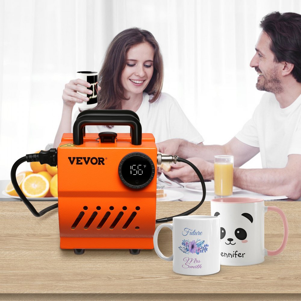 VEVOR Mug Heat Press, 11oz-15oz Coffee Mugs Tumblers, Mini Cup Press Machine, DIY Sublimation Blanks, Handheld Lightweight Presser as Holiday Gift Present, with Tape Gloves Accessories