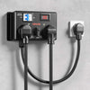 VEVOR Manual EV Charging Switch, NEMA 14-30P to 14-30R & 14-50R, Splitter Switch for Dryer & EV, 24A Max 240V Manual Power Distribution with Circuit Breaker, Hand-Operated Selector, Plug and Play, ETL