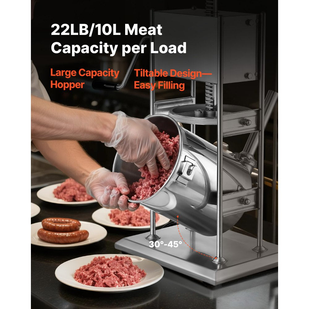 22LB/10L large capacity hopper with tiltable design for easy filling