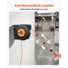 VEVOR Retractable Extension Cord Reel, 30 FT, Heavy Duty 16AWG/3C SJTOW Power Cord, with Lighted Triple Tap Outlet 10 Amp Circuit Breaker, for Ceiling or Wall Mount Garage and Shop, ETL Listed