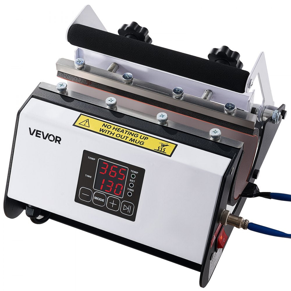 VEVOR Tumbler Heat Press Machine, 30 oz and 40 oz Mug Press, Fast and Even Heating, with Tape, Gloves, Easy Temp and Time Setting, Heat Transfer for Sublimation Tumblers, Cups, Mugs, Black and White