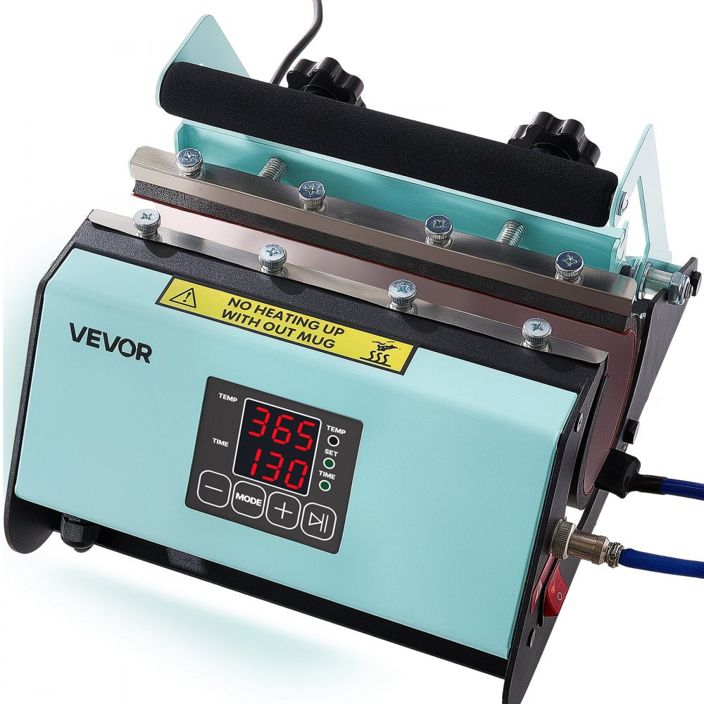 VEVOR Tumbler Heat Press Machine, 11-30 oz Mug Press, Fast and Even Heating, with Tape and Gloves, Easy Temp and Time Setting, Heat Transfer for Sublimation Tumblers, Cups, Mugs, Black and Green