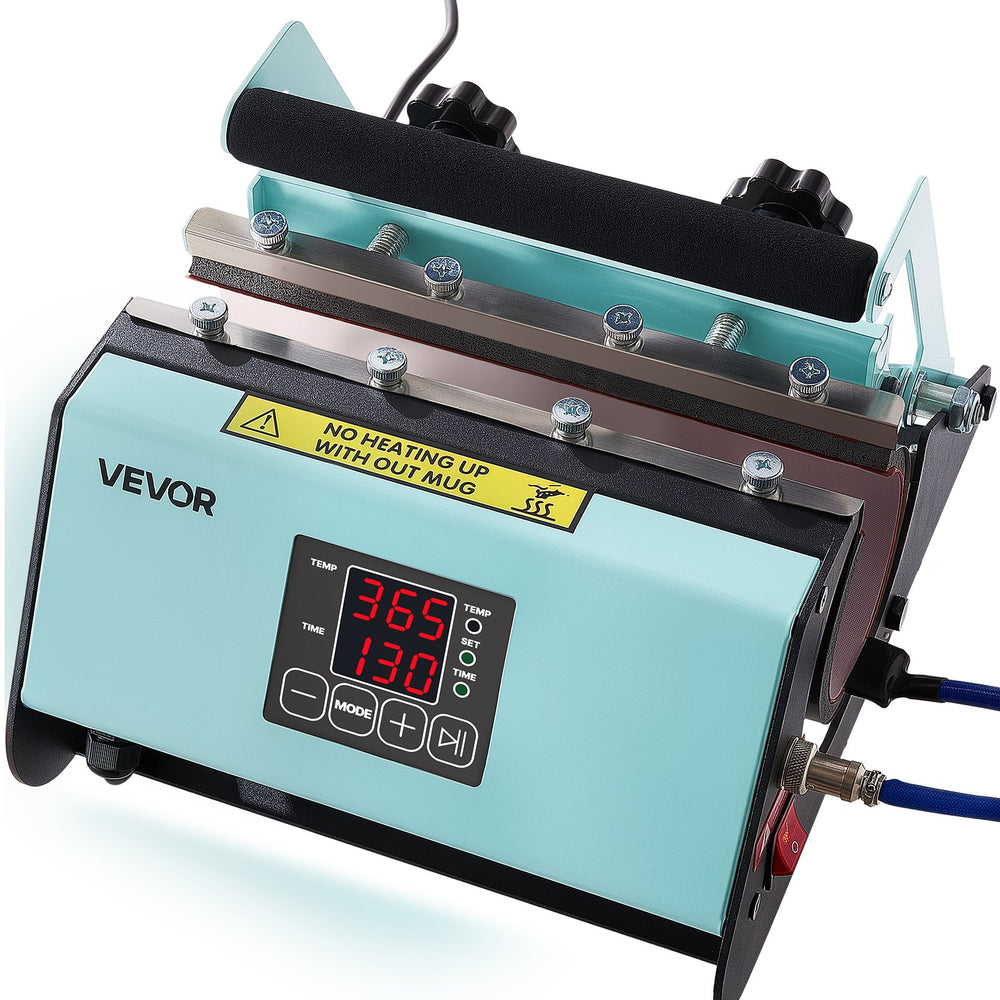 VEVOR Tumbler Heat Press Machine, 11-30 oz Mug Press, Fast and Even Heating, with Tape and Gloves, Easy Temp and Time Setting, Heat Transfer for Sublimation Tumblers, Cups, Mugs, Black and Green