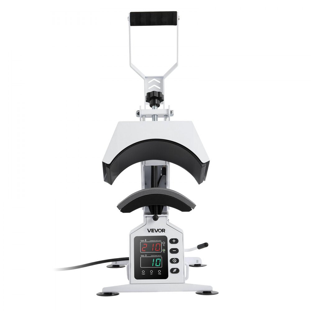 VEVOR Hat Heat Press Machine, with 2 Interchangeable Platens and Caps Stretcher, Precise Temperature & Time Control, Heat Press for Hats and Caps, for HTV Iron On and Sublimation Projects, White