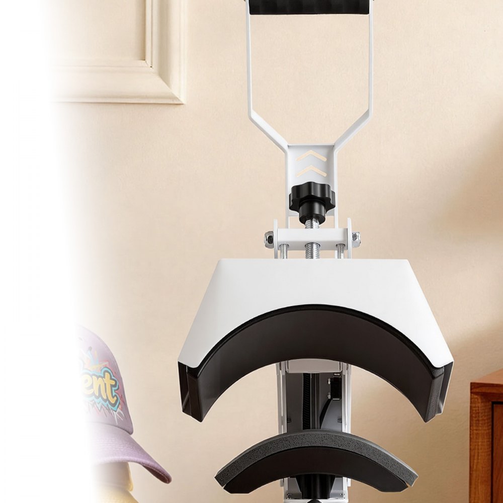 VEVOR Hat Heat Press Machine, 8.5 x 4 in Large Heating Plate, with Caps Stretcher, Precise Temperature & Time Control, Heat Press for Hats and Caps, for HTV Iron On and Sublimation Projects, White