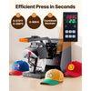VEVOR Hat Heat Press, 4-in-1 Cap Heat Press Machine, 6 x 3in Clamshell Sublimation Transfer, LCD Digital Timer Temperature Control with 4pcs Curved Heating Elements (6x3/6.7x2.7/6.7x2.7/8.1x3.5)