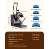 VEVOR Hat Heat Press, 4-in-1 Cap Heat Press Machine, 6 x 3in Clamshell Sublimation Transfer, LCD Digital Timer Temperature Control with 4pcs Curved Heating Elements (6x3/6.7x2.7/6.7x2.7/8.1x3.5)