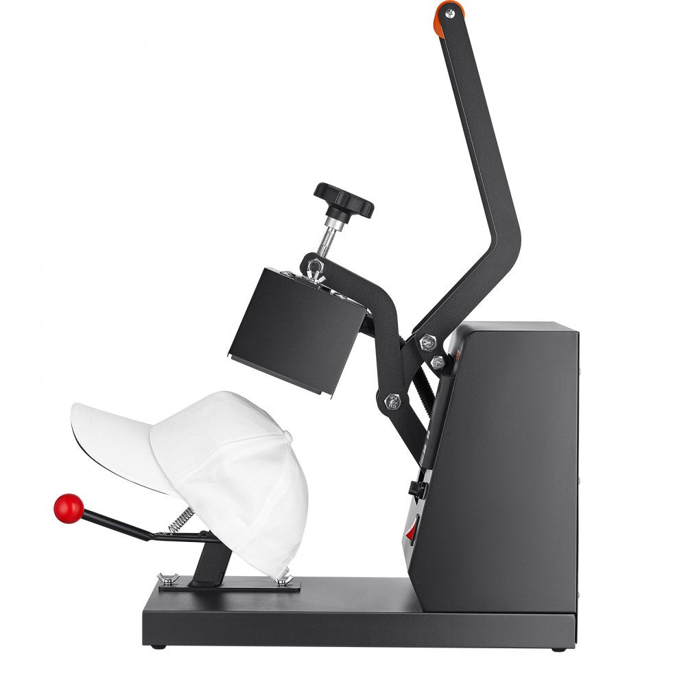 VEVOR Hat Heat Press, 4-in-1 Cap Heat Press Machine, 6 x 3in Clamshell Sublimation Transfer, LCD Digital Timer Temperature Control with 4pcs Curved Heating Elements (6x3/6.7x2.7/6.7x2.7/8.1x3.5)