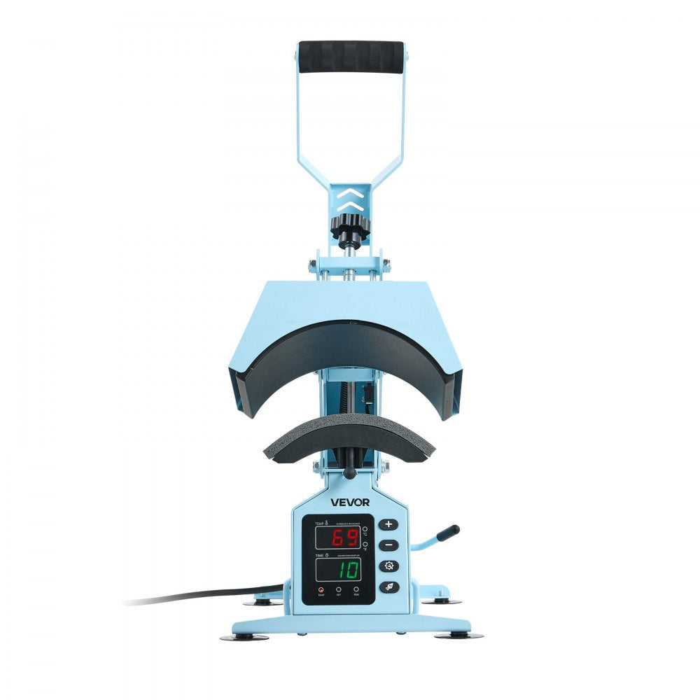 VEVOR Hat Heat Press Machine, with 2 Interchangeable Platens and Caps Stretcher, Precise Temperature & Time Control, Heat Press for Hats and Caps, for HTV Iron On and Sublimation Projects, Light Blue