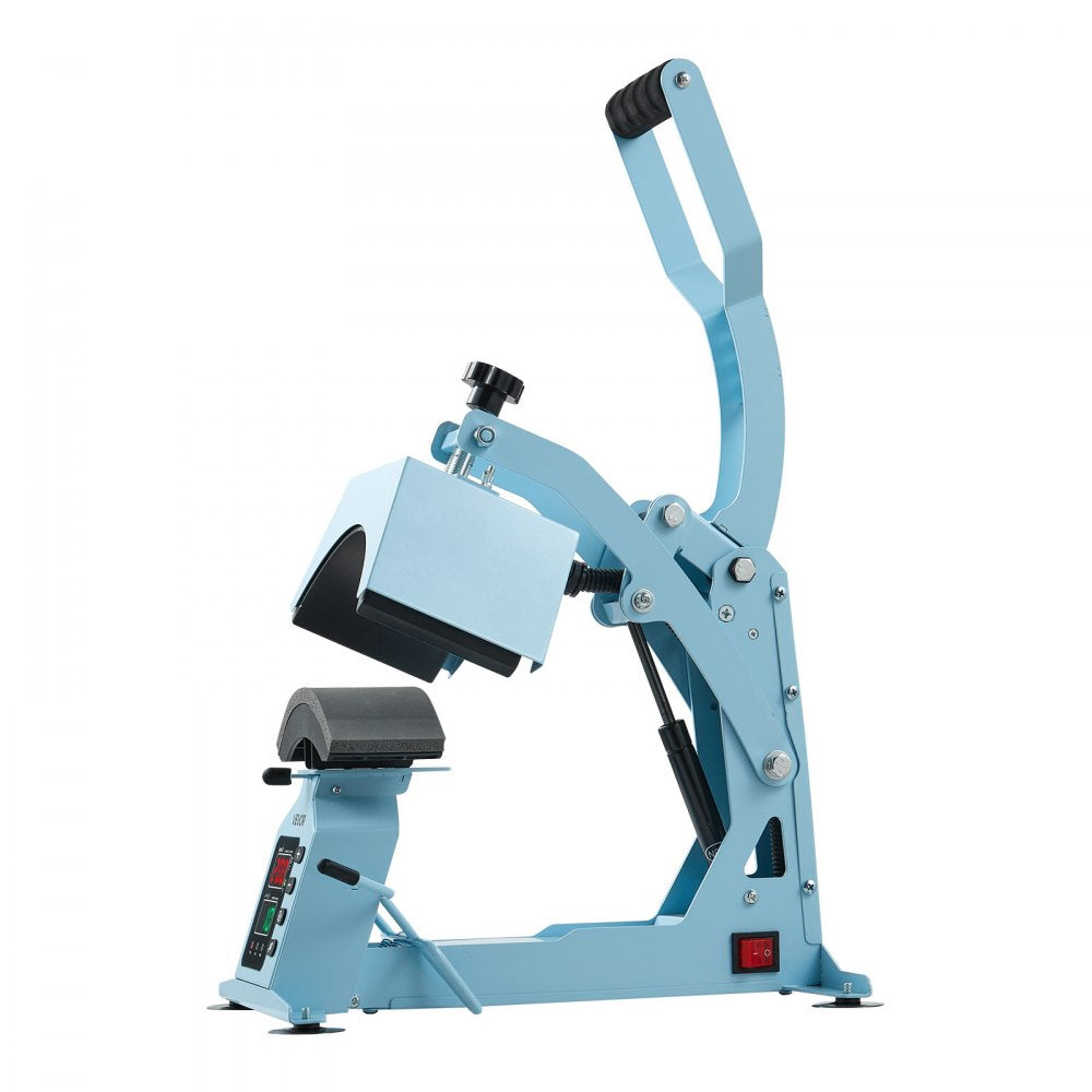 VEVOR Hat Heat Press Machine, with 2 Interchangeable Platens and Caps Stretcher, Precise Temperature & Time Control, Heat Press for Hats and Caps, for HTV Iron On and Sublimation Projects, Light Blue