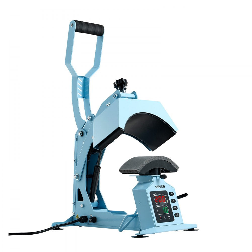 VEVOR Hat Heat Press Machine, with 2 Interchangeable Platens and Caps Stretcher, Precise Temperature & Time Control, Heat Press for Hats and Caps, for HTV Iron On and Sublimation Projects, Light Blue