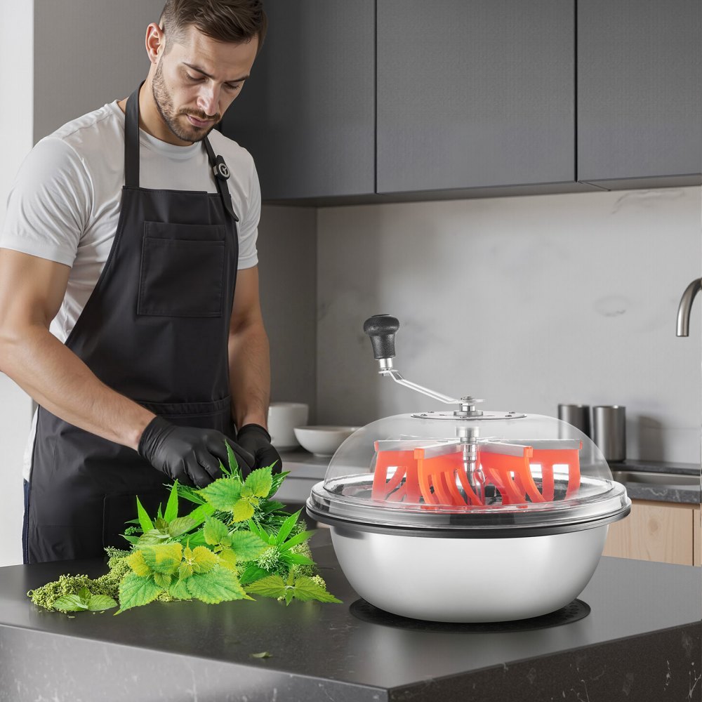 VEVOR Bud Leaf Bowl Trimmer, 16 in Manual Bud Trimmer, with Sharp Stainless Steel Blades, Visual Cutting, Wet & Dry Hydroponic Cutting Machine, Twisted Spin Cut for Plants Leaves Buds Flowers