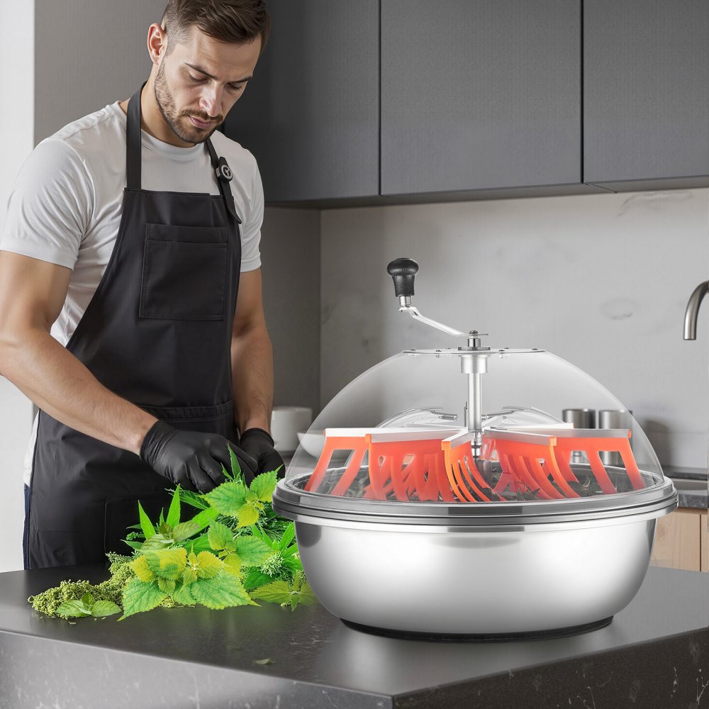 VEVOR Bud Leaf Bowl Trimmer, 24 in Manual Bud Trimmer, with Sharp Stainless Steel Blades, Visual Cutting, Wet & Dry Hydroponic Cutting Machine, Twisted Spin Cut for Plants Leaves Buds Flowers