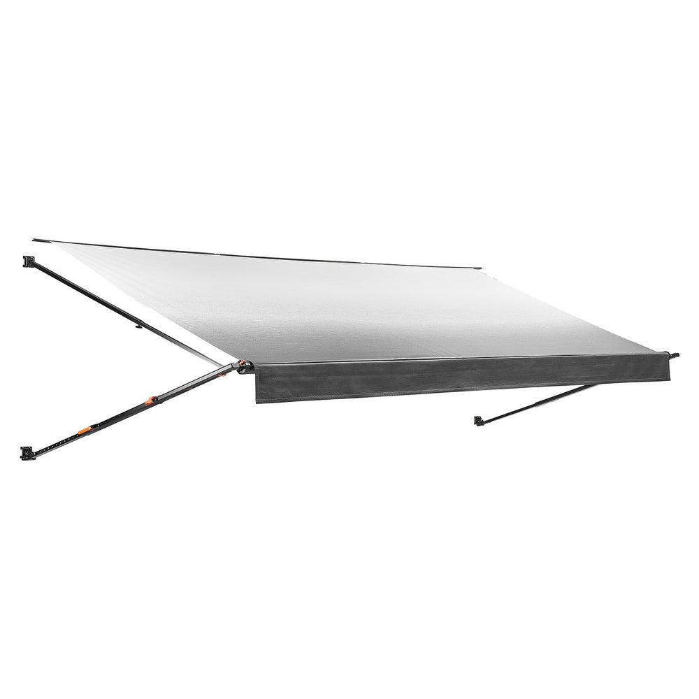 VEVOR Manual RV Awning Complete Kit, 18.12FT Retractable RV Awning with Aluminum Alloy Frame & Waterproof PVC Fabric, Outdoor Camping Trailer Awnings Fit Most RVs (18FT Type, Gradient Black)