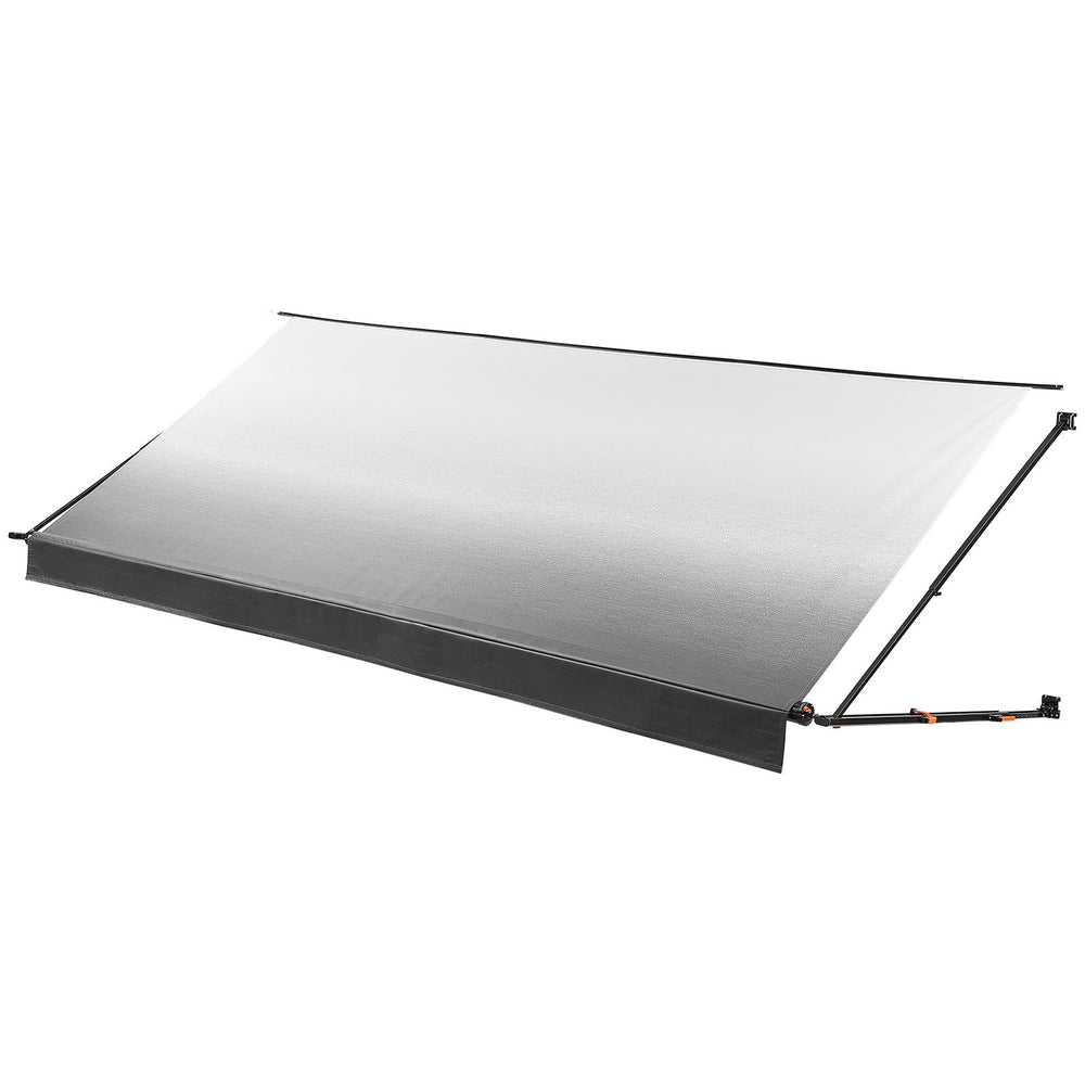 VEVOR Manual RV Awning Complete Kit, 18.12FT Retractable RV Awning with Aluminum Alloy Frame & Waterproof PVC Fabric, Outdoor Camping Trailer Awnings Fit Most RVs (18FT Type, Gradient Black)